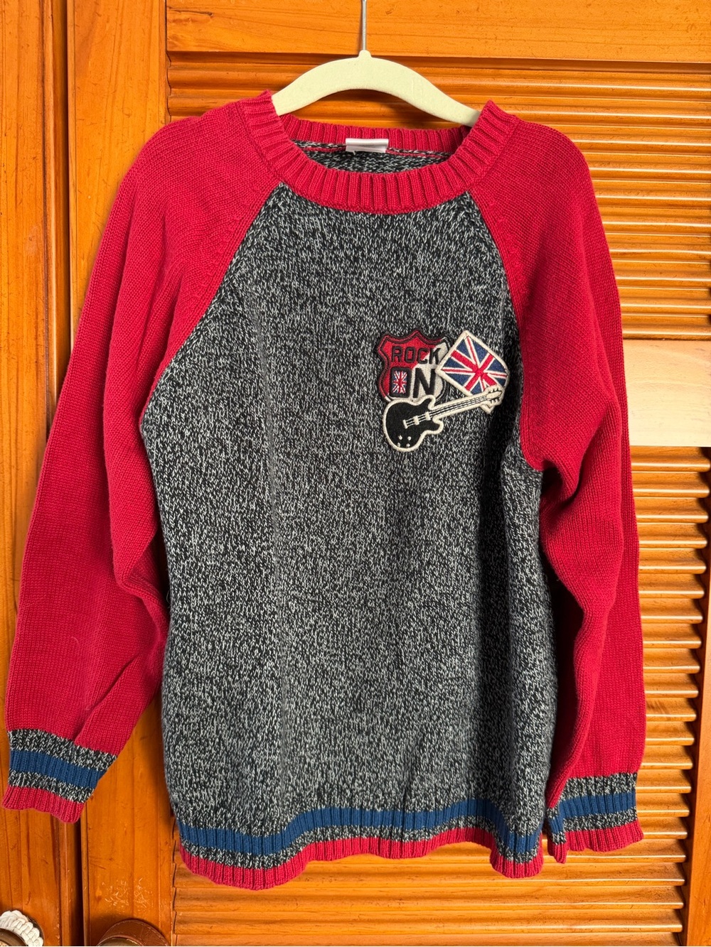 Vintage Gymboree London Rocker British Flag 🇬🇧 Guitar 🎸 Raglan Knit Sweater